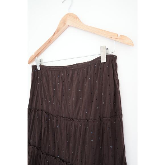 Copper Key Brown Tiered Skirt - Size Small - Picture 4 of 4